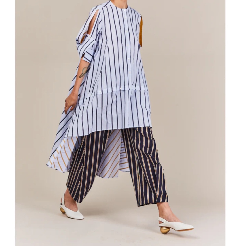 palmer//harding Striped Button-Up Top